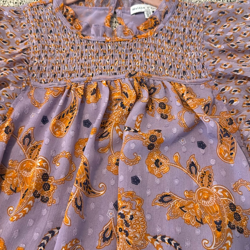 Maison d’Amelie Smocked Ruffle Floral Blouse – Size Small - Picture 2 of 5